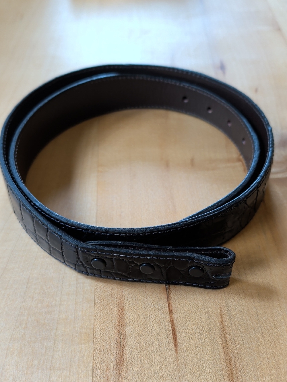 Men's Black Alligator Leather Belt Strap — Classic Replacement Strap